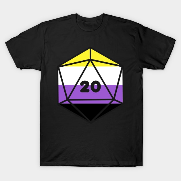 D20 - Nonbinary Pride Dice T-Shirt by pscof42